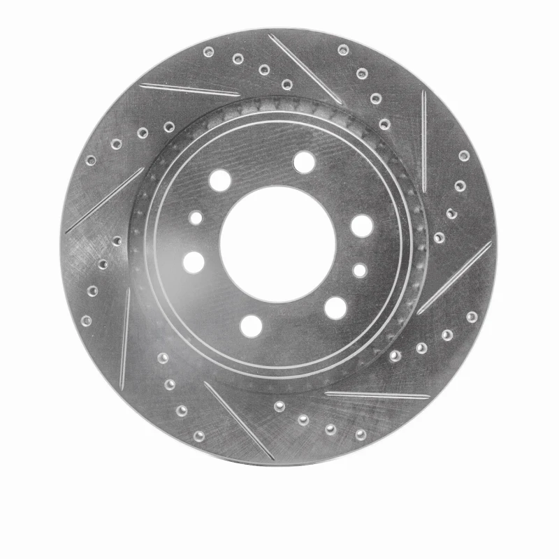 R1 07-21 Ford F-150 RWD Front Right Drilled & Slotted Silver Brake Rotor