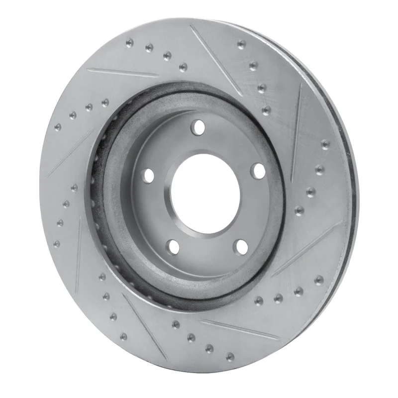 R1 07-25 Chrysler SEBRING Front Left Drilled & Slotted Silver Brake Rotor - Image 4