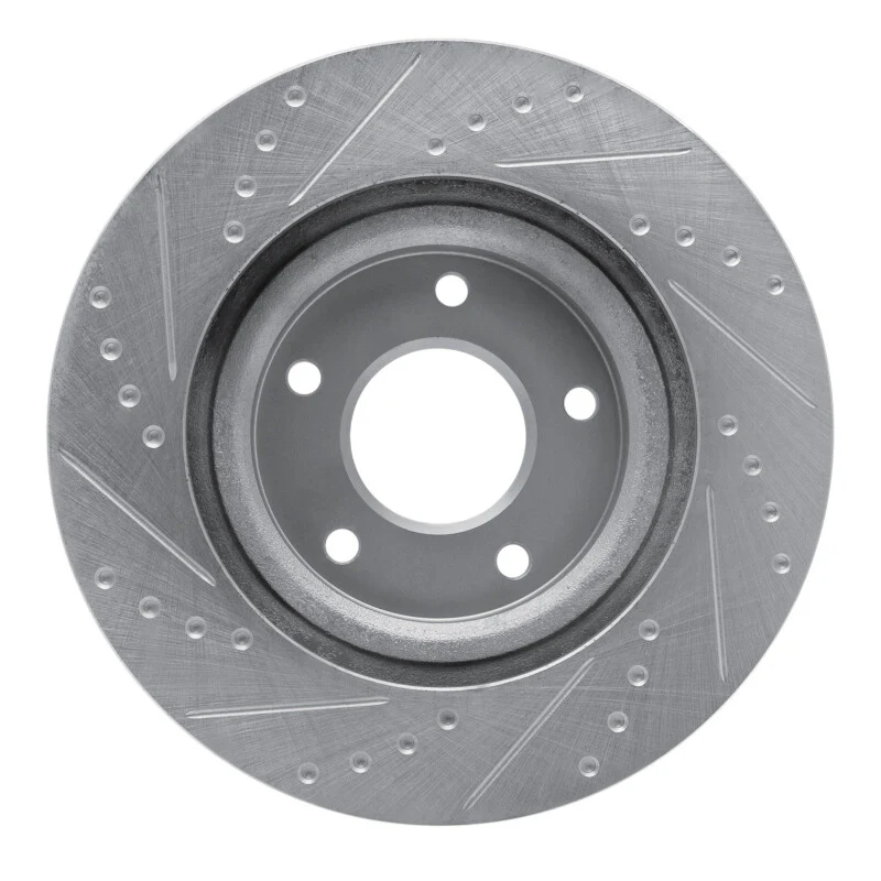 R1 07-25 Chrysler SEBRING Front Right Drilled & Slotted Silver Brake Rotor - Image 2