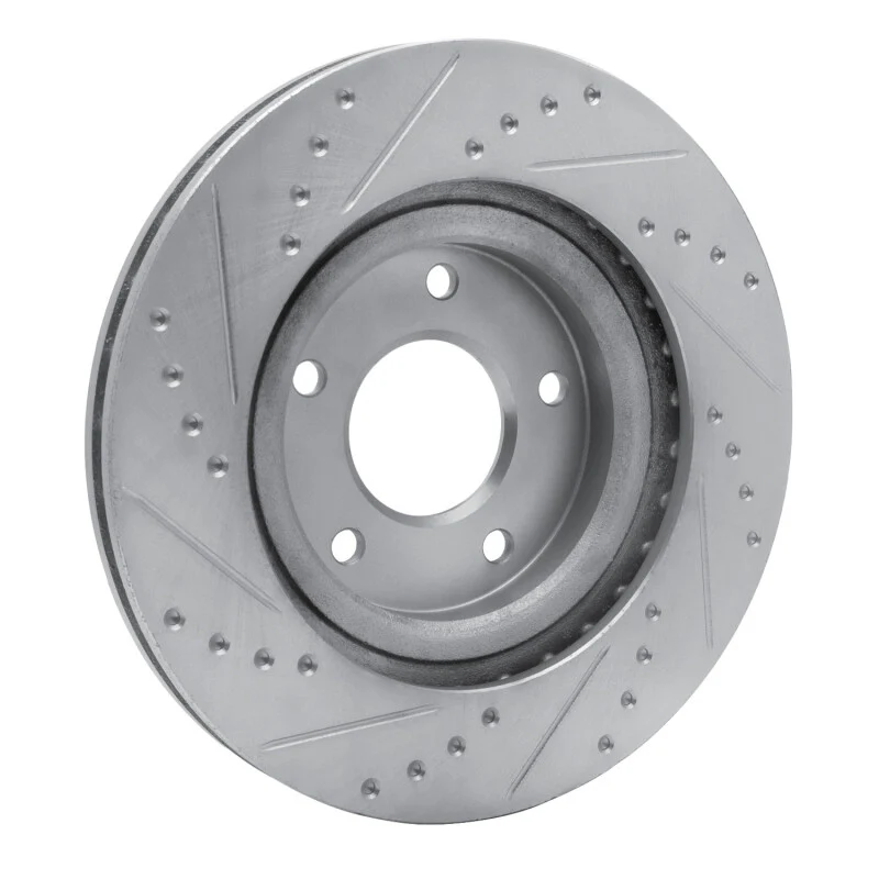 R1 07-25 Chrysler SEBRING Front Right Drilled & Slotted Silver Brake Rotor - Image 3