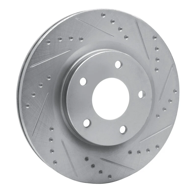 R1 07-25 Chrysler SEBRING Front Right Drilled & Slotted Silver Brake Rotor - Image 5