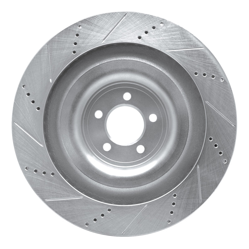R1 08-09 Jaguar XKR Left Front Drilled & Slotted Silver Brake Rotor - Image 4
