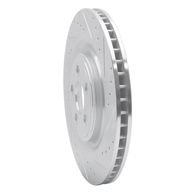 R1 08-09 Jaguar XKR Left Rear Drilled & Slotted Silver Brake Rotor - Image 5
