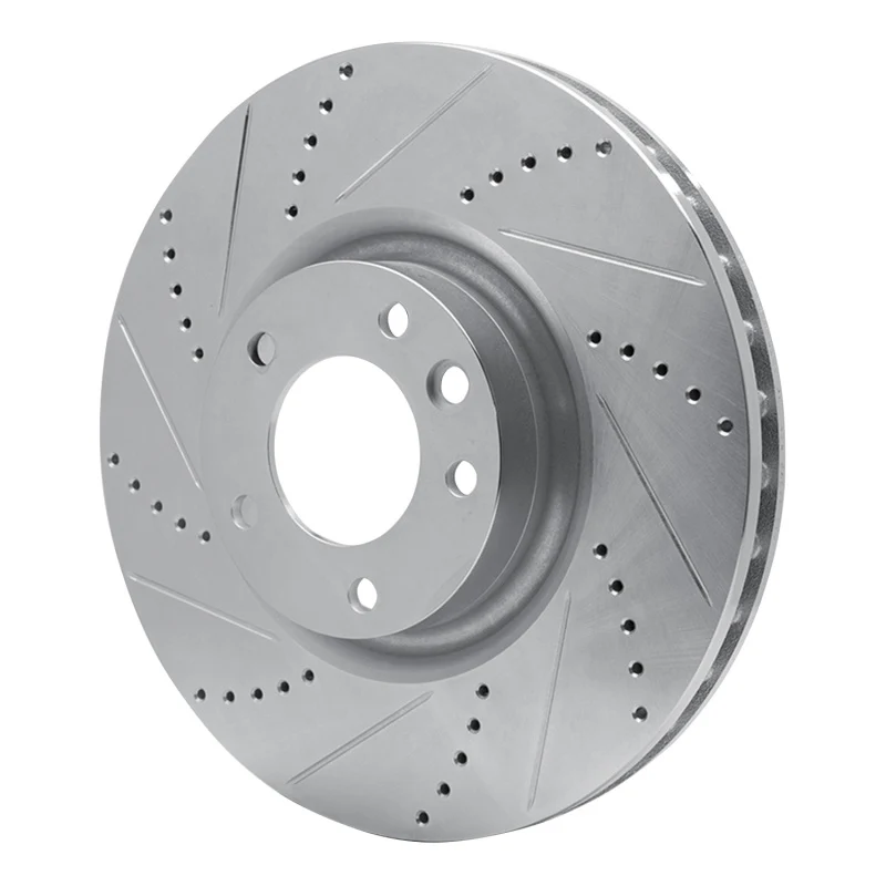 R1 08-09 Porsche CAYENNE Front Left Drilled & Slotted Silver Brake Rotor - Image 4