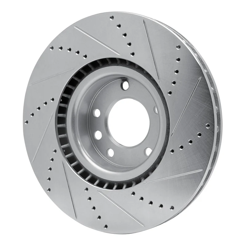 R1 08-09 Porsche CAYENNE Front Left Drilled & Slotted Silver Brake Rotor - Image 5