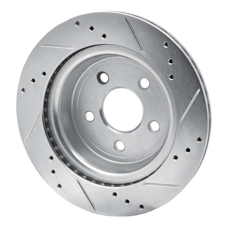 R1 08-10 Chevrolet COBALT Rear Left Drilled & Slotted Silver Brake Rotor - Image 2