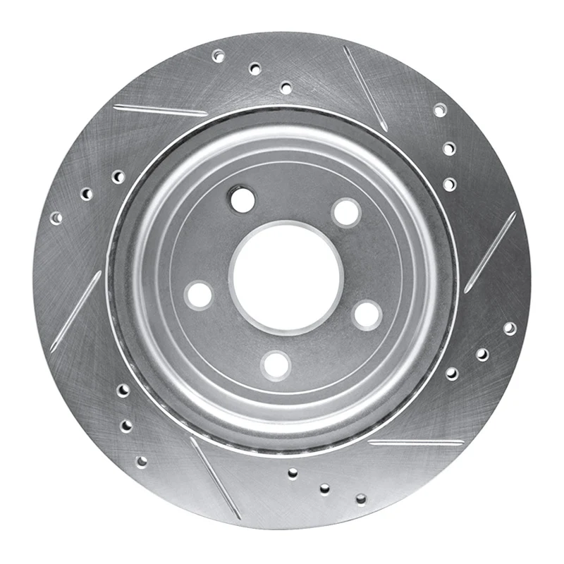 R1 08-10 Chevrolet COBALT Rear Left Drilled & Slotted Silver Brake Rotor - Image 3