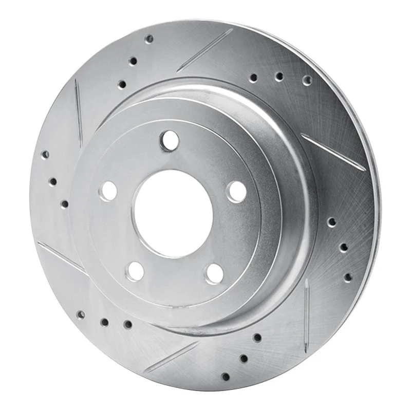 R1 08-10 Chevrolet COBALT Rear Left Drilled & Slotted Silver Brake Rotor - Image 5