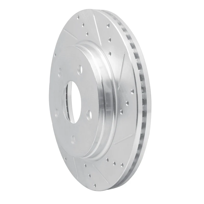 R1 08-12 Jeep J8 Front Right Drilled & Slotted Silver Brake Rotor - Image 2