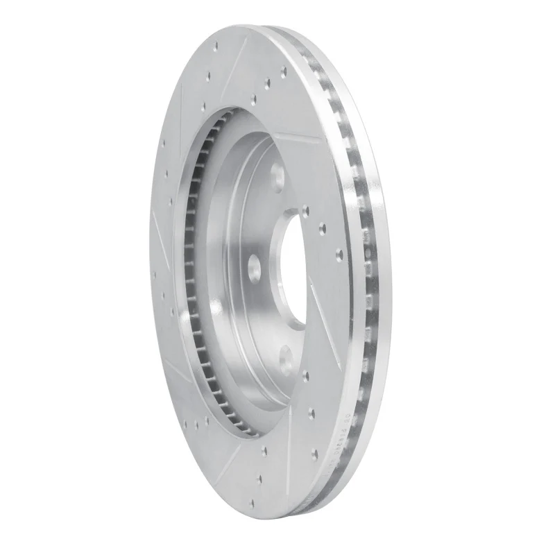 R1 08-12 Jeep J8 Front Right Drilled & Slotted Silver Brake Rotor - Image 3