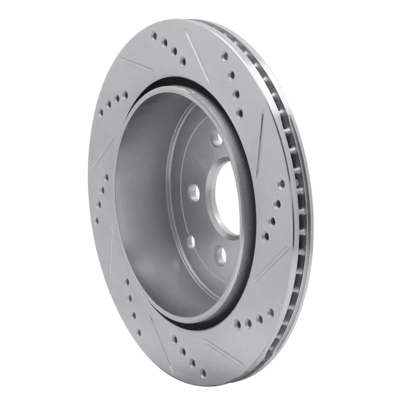R1 08-12 Land Rover LR2 Rear Left Drilled & Slotted Silver Brake Rotor - Image 5