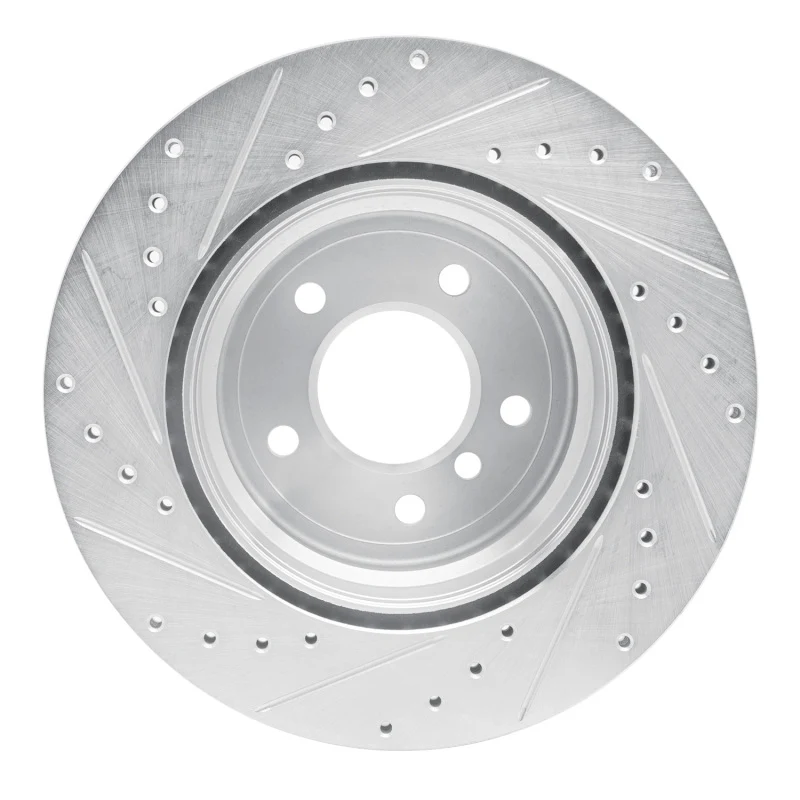 R1 08-13 BMW 135I Rear Right Drilled & Slotted Silver Brake Rotor - Image 3