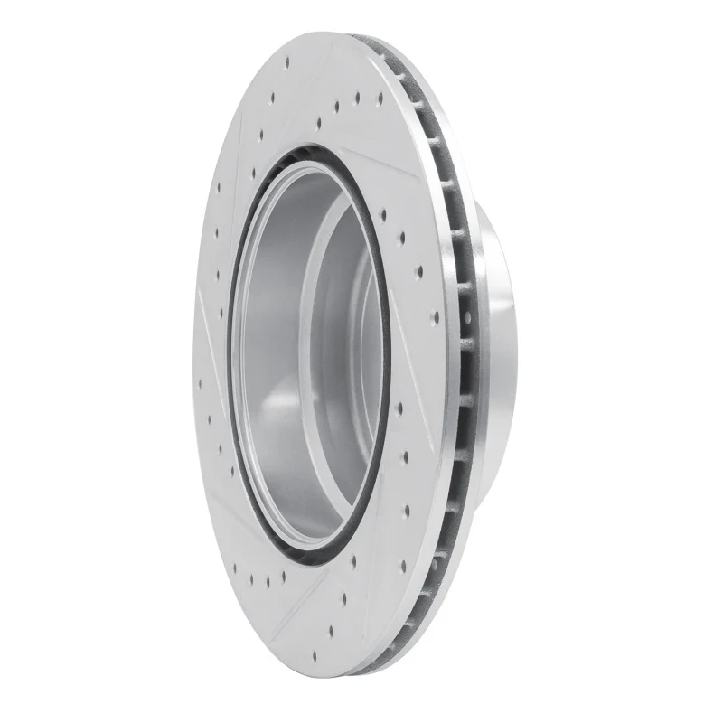 R1 08-13 BMW 135I Rear Right Drilled & Slotted Silver Brake Rotor - Image 4