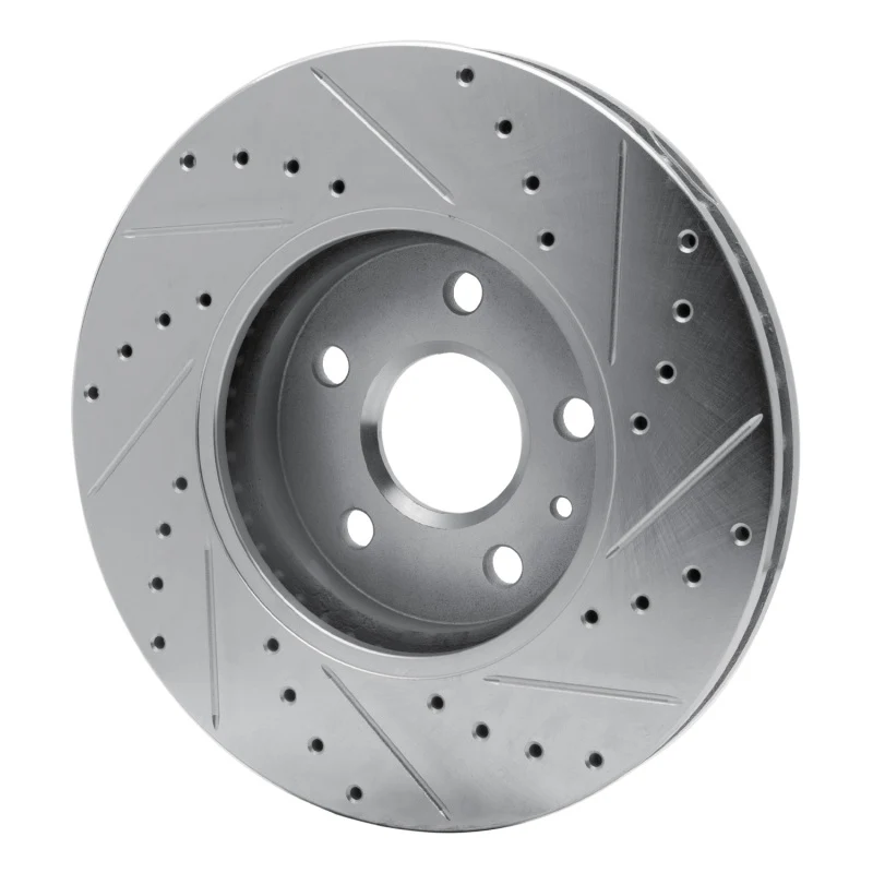 R1 08-14 Cadillac CTS Front Left Drilled & Slotted Silver Brake Rotor - Image 2