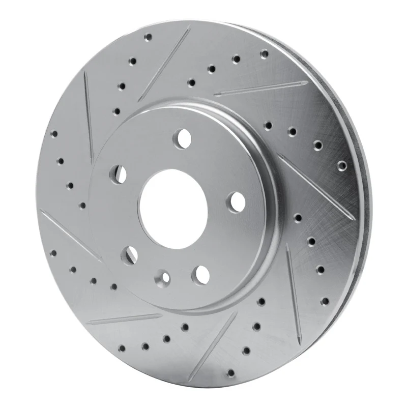 R1 08-14 Cadillac CTS Front Left Drilled & Slotted Silver Brake Rotor - Image 3
