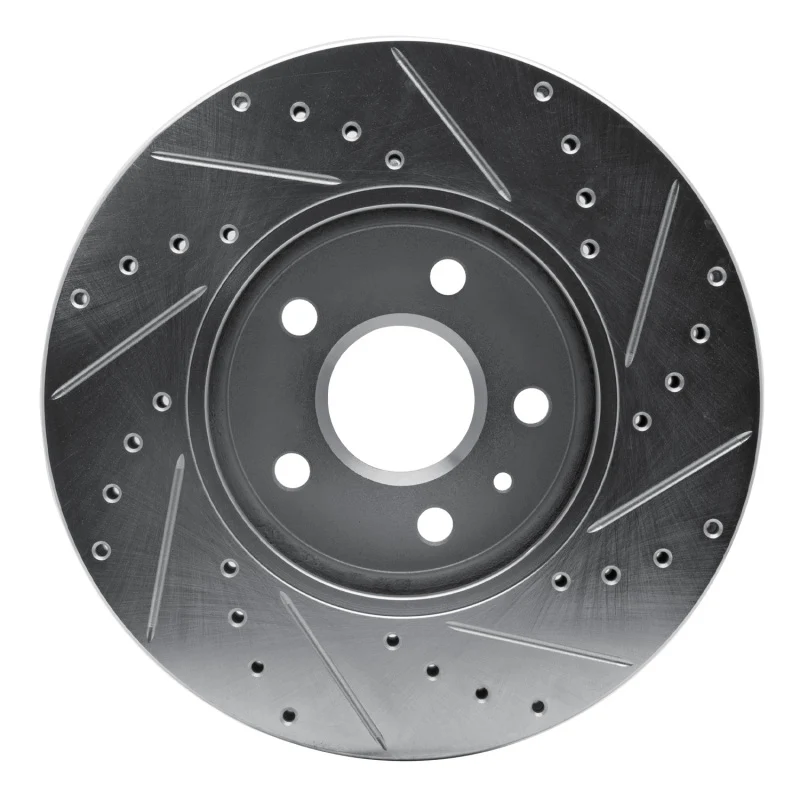 R1 08-14 Cadillac CTS Front Left Drilled & Slotted Silver Brake Rotor - Image 4