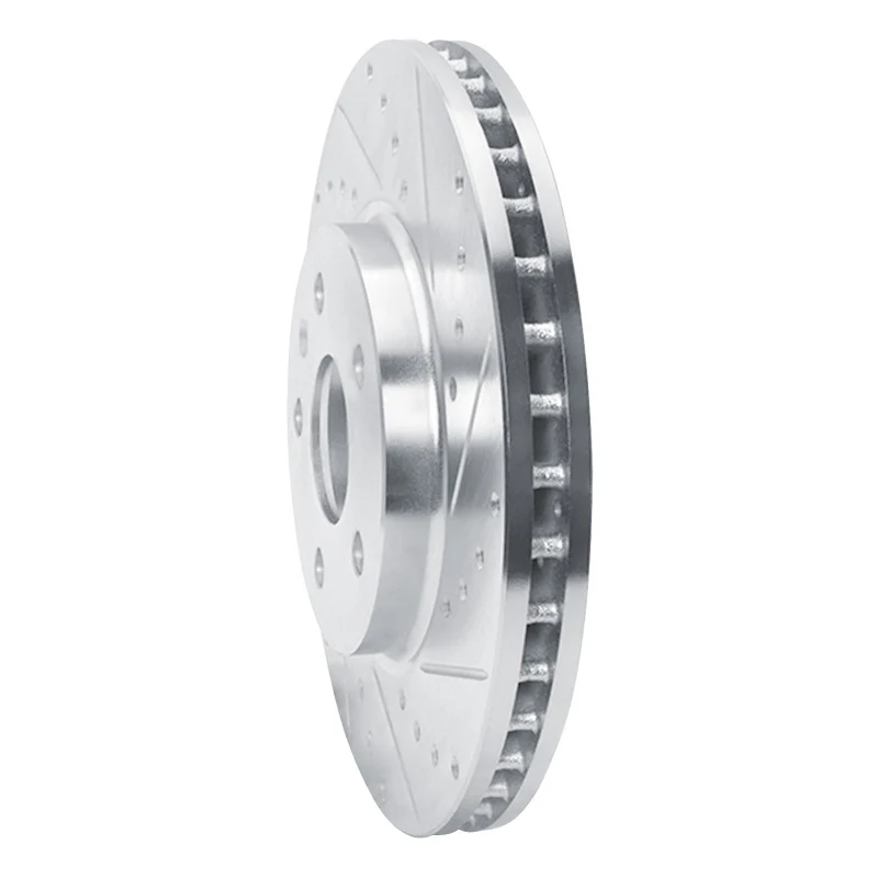 R1 08-14 Cadillac CTS Front Right Drilled & Slotted Silver Brake Rotor - Image 2