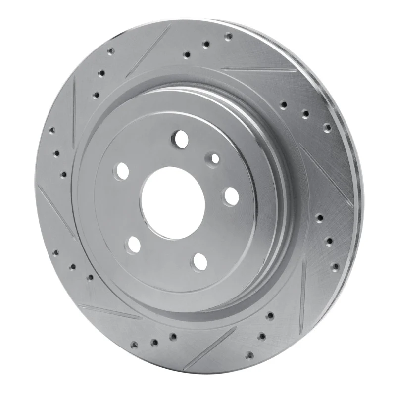 R1 08-14 Cadillac CTS Rear Left Drilled & Slotted Silver Brake Rotor - Image 5