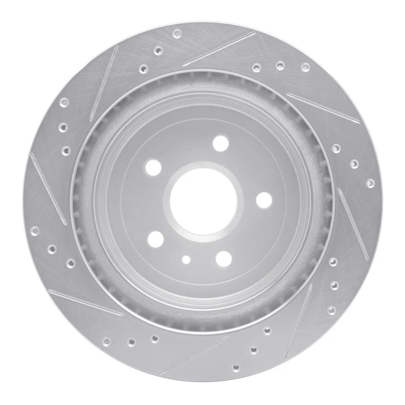 R1 08-14 Cadillac CTS Rear Right Drilled & Slotted Silver Brake Rotor - Image 2