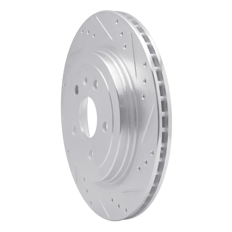 R1 08-14 Cadillac CTS Rear Right Drilled & Slotted Silver Brake Rotor - Image 3