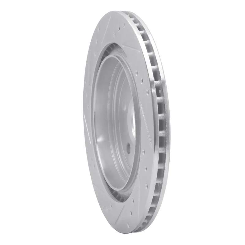 R1 08-14 Cadillac CTS Rear Right Drilled & Slotted Silver Brake Rotor - Image 4