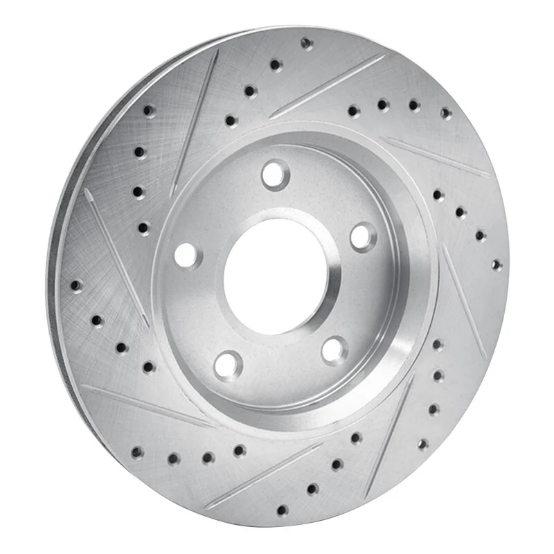 R1 08-16 Chrysler Town & Country Front Right Drilled & Slotted Silver Brake Rotor - Image 5