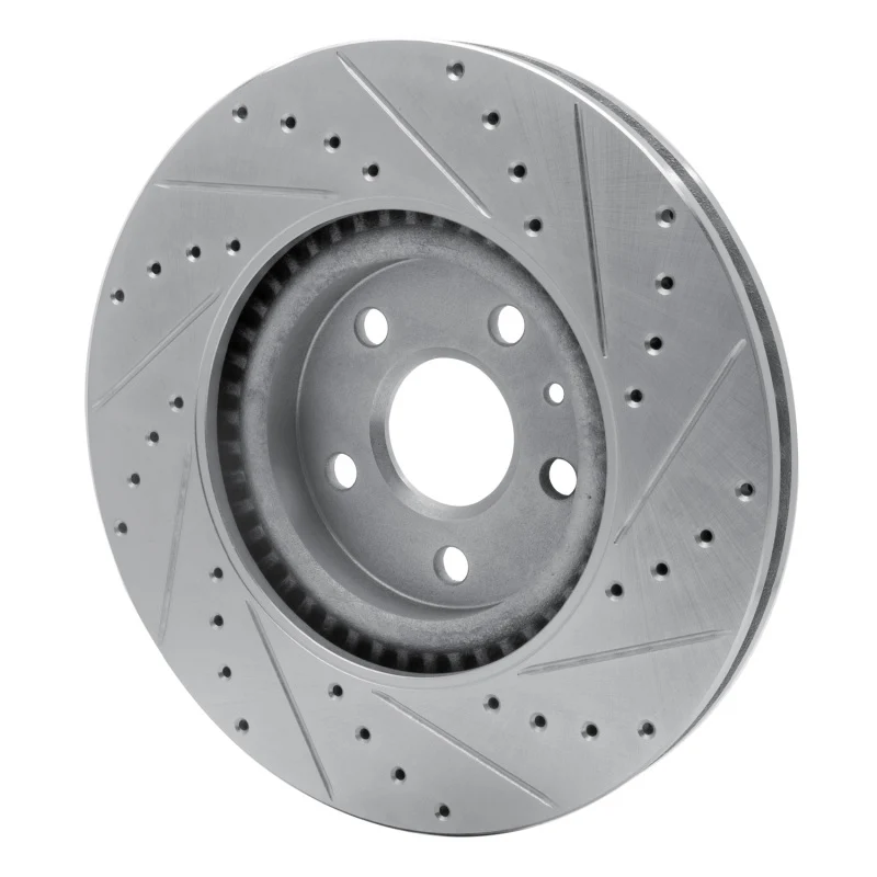 R1 08-17 Cadillac CTS Front Left Drilled & Slotted Silver Brake Rotor - Image 3