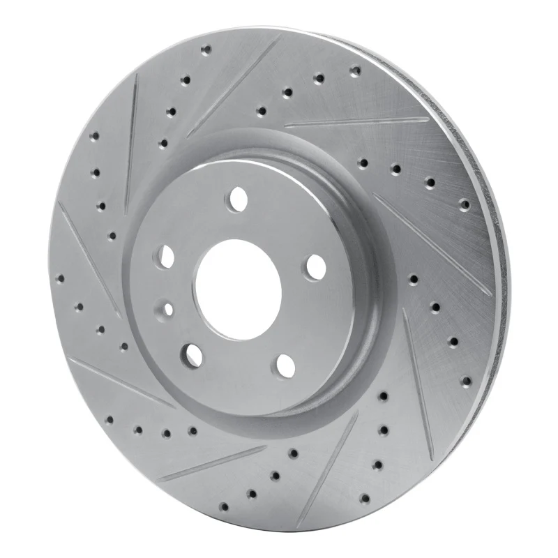 R1 08-17 Cadillac CTS Front Left Drilled & Slotted Silver Brake Rotor - Image 4