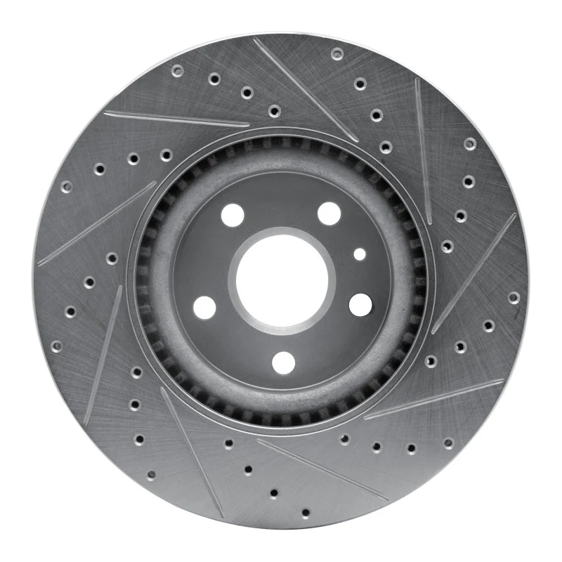R1 08-17 Cadillac CTS Front Left Drilled & Slotted Silver Brake Rotor - Image 5