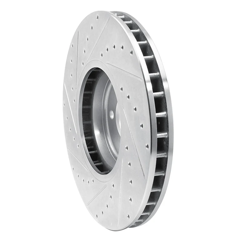 R1 08-19 BMW X5 Front Right Drilled & Slotted Silver Brake Rotor - Image 2