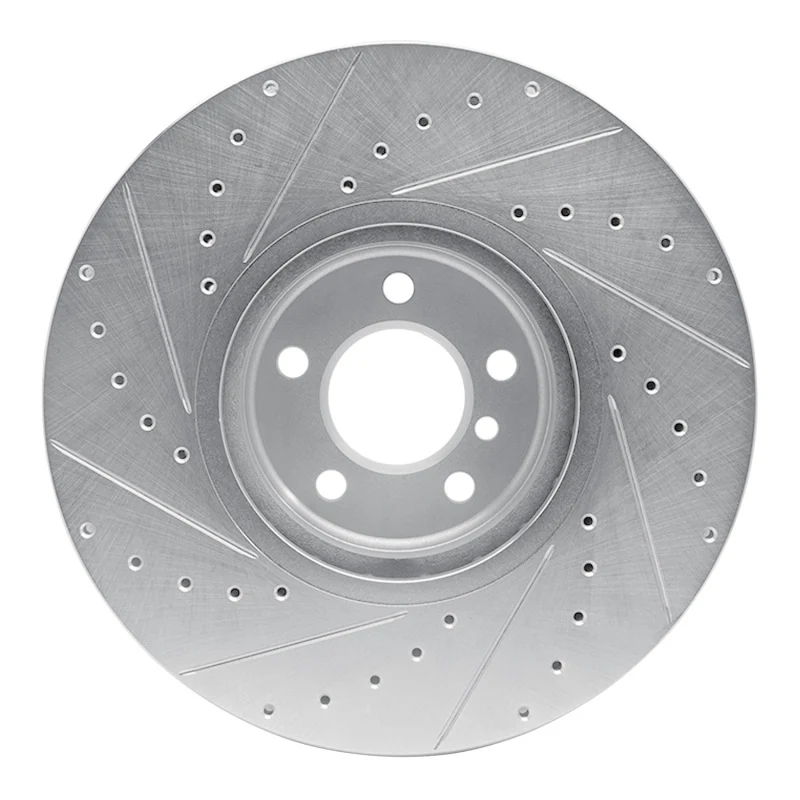 R1 08-19 BMW X5 Front Right Drilled & Slotted Silver Brake Rotor - Image 4