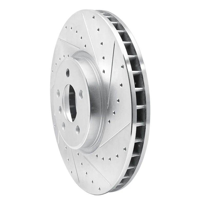 R1 08-19 BMW X5 Front Right Drilled & Slotted Silver Brake Rotor - Image 5