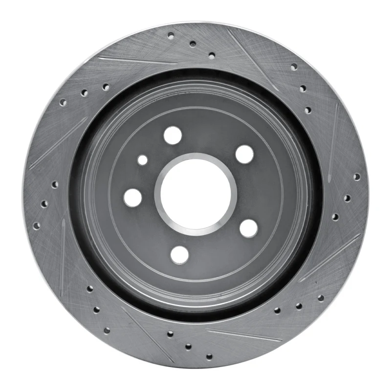 R1 08-19 Cadillac CTS Rear Left Drilled & Slotted Silver Brake Rotor - Image 4