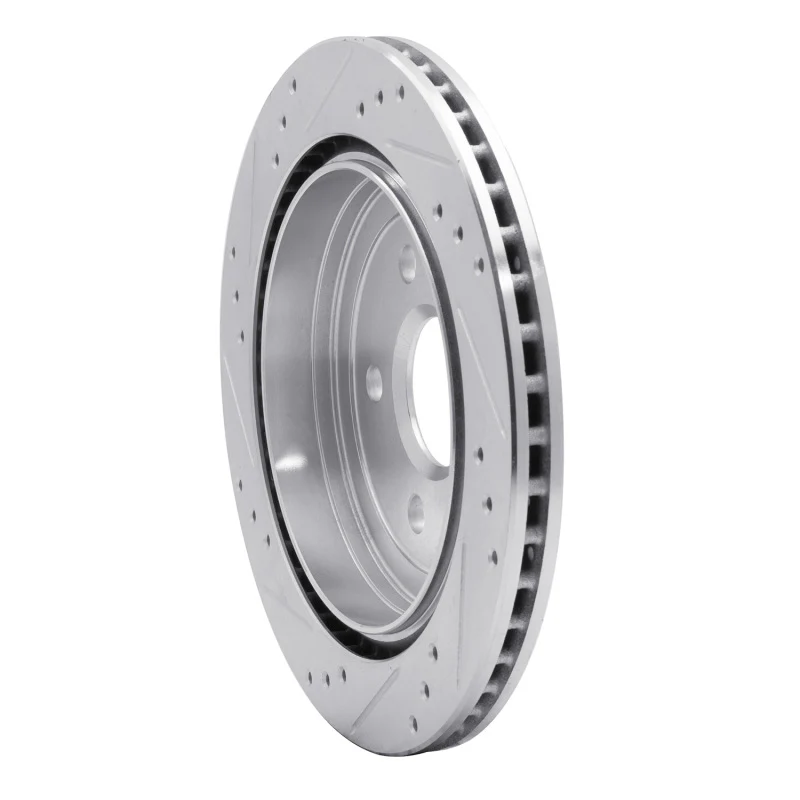 R1 08-19 Cadillac CTS Rear Right Drilled & Slotted Silver Brake Rotor - Image 2