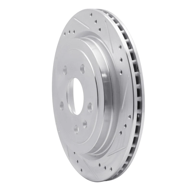R1 08-19 Cadillac CTS Rear Right Drilled & Slotted Silver Brake Rotor - Image 3