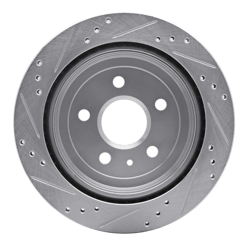 R1 08-19 Cadillac CTS Rear Right Drilled & Slotted Silver Brake Rotor - Image 4