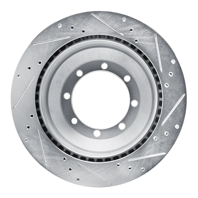 R1 08-19 Ford E-350 Super Duty Rear Left Drilled & Slotted Silver Brake Rotor - Image 2