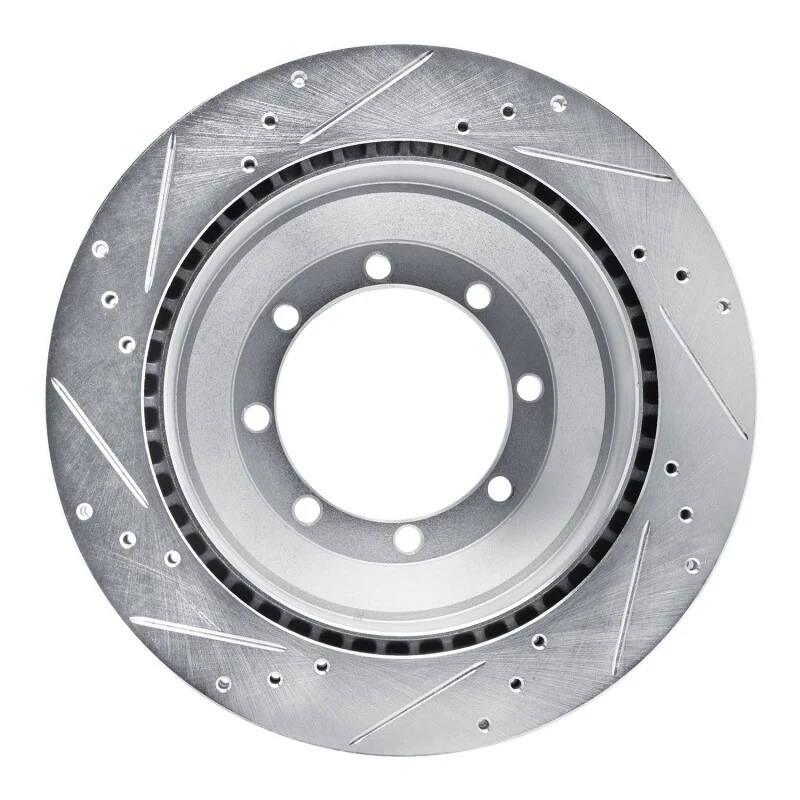 R1 08-19 Ford E-350 Super Duty Rear Right Drilled & Slotted Silver Brake Rotor - Image 5