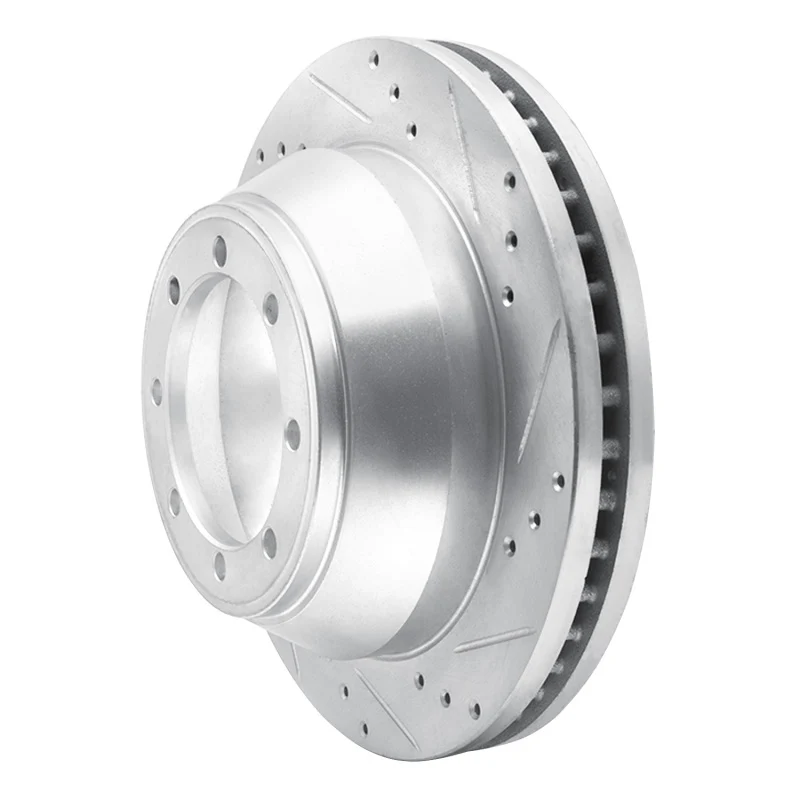 R1 08-20 Ford E-450 Super Duty Rear Right Drilled & Slotted Silver Brake Rotor - Image 2