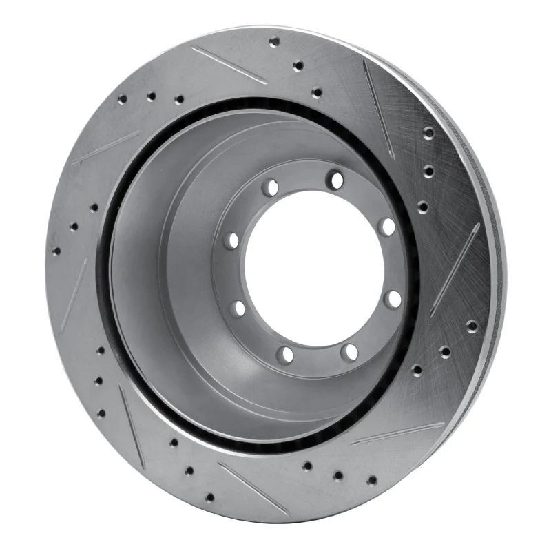 R1 08-20 Ford E-Super Duty Rear Left Drilled & Slotted Silver Brake Rotor - Image 4