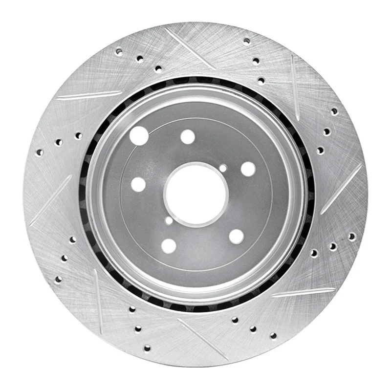 R1 08-20 Subaru Impreza Rear Left Drilled & Slotted Silver Brake Rotor - Image 4