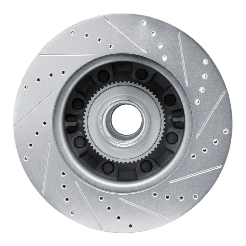 R1 08-25 Ford E-150 Front Left Drilled & Slotted Silver Brake Rotor - Image 2