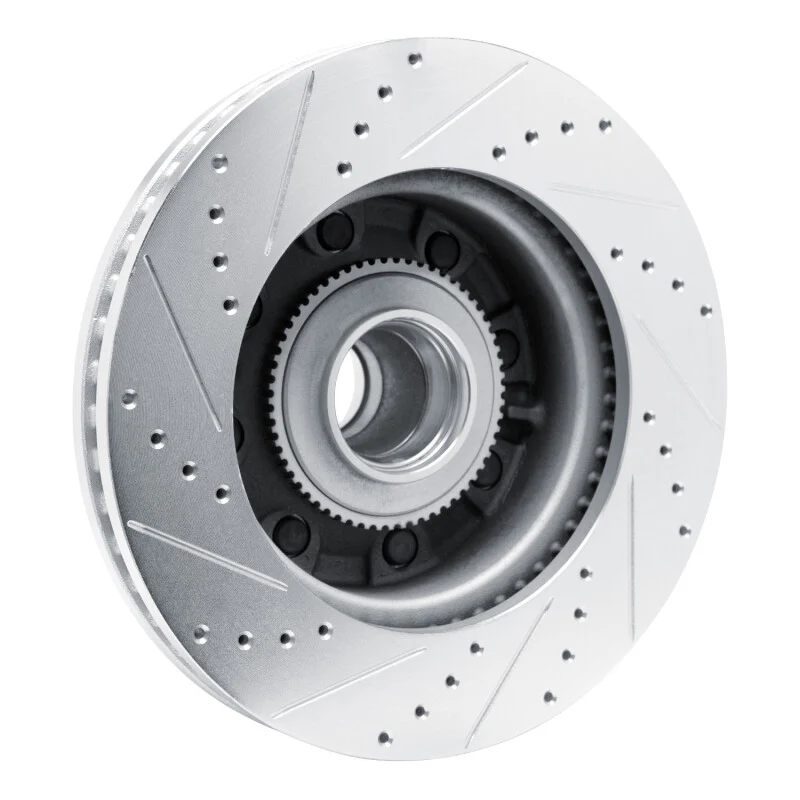 R1 08-25 Ford E-350 Super Duty Front Right Drilled & Slotted Silver Brake Rotor - Image 2