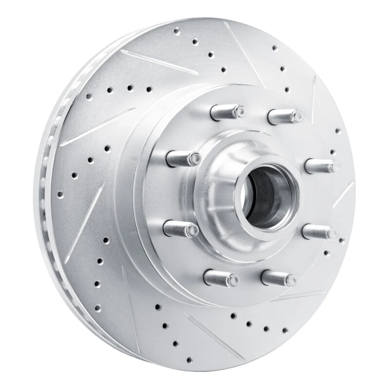 R1 08-25 Ford E-350 Super Duty Front Right Drilled & Slotted Silver Brake Rotor - Image 4