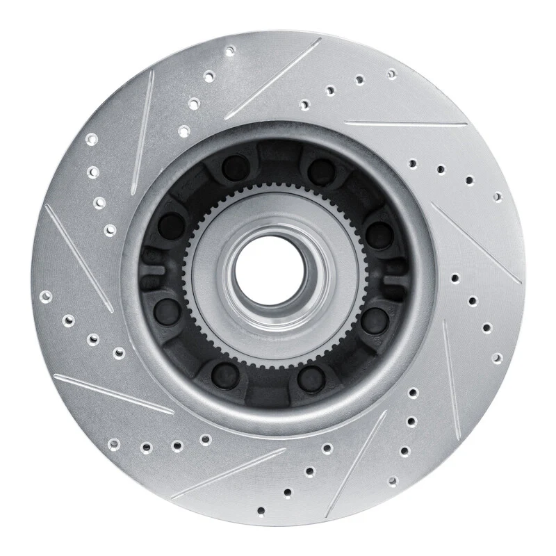 R1 08-25 Ford E-350 Super Duty Front Right Drilled & Slotted Silver Brake Rotor - Image 5