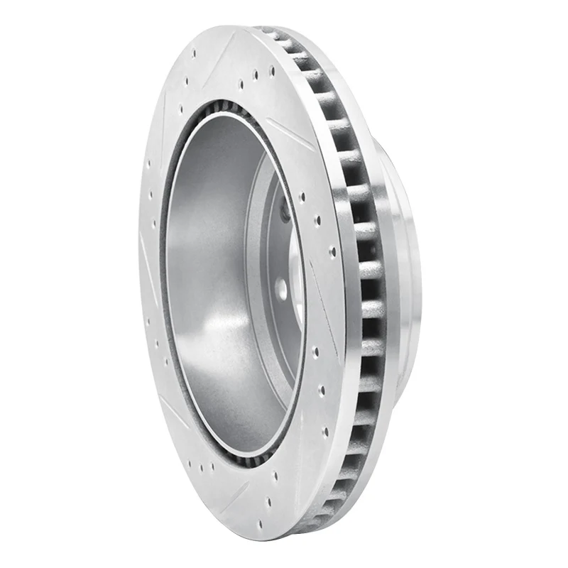 R1 08-25 Ford E-350 Super Duty Rear Right Drilled & Slotted Silver Brake Rotor - Image 2