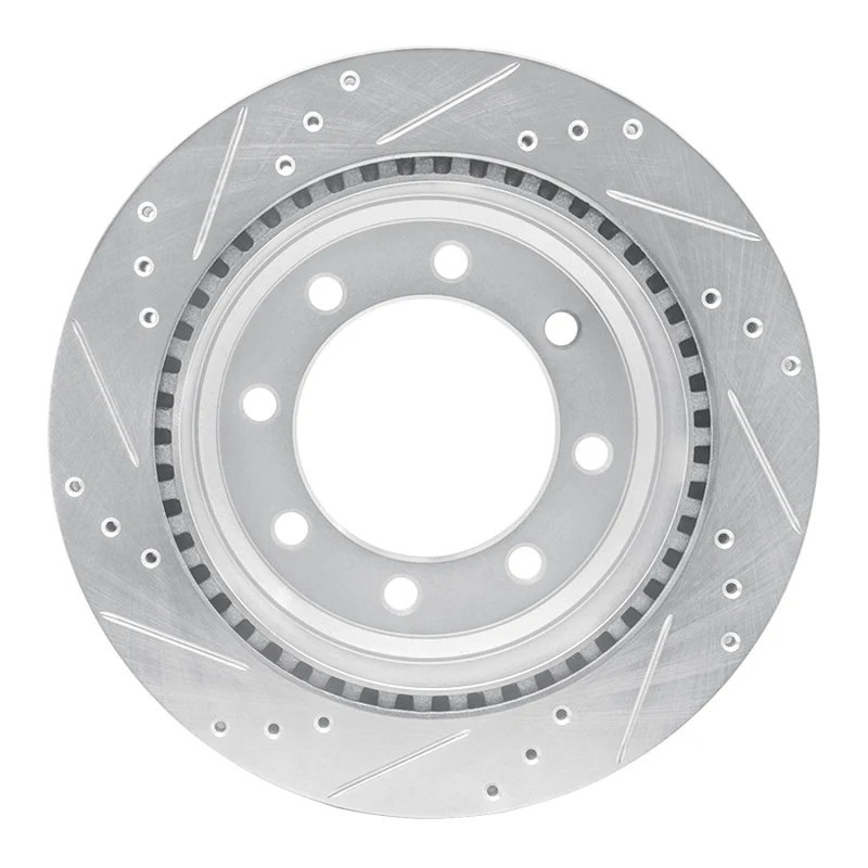 R1 08-25 Ford E-350 Super Duty Rear Right Drilled & Slotted Silver Brake Rotor - Image 3