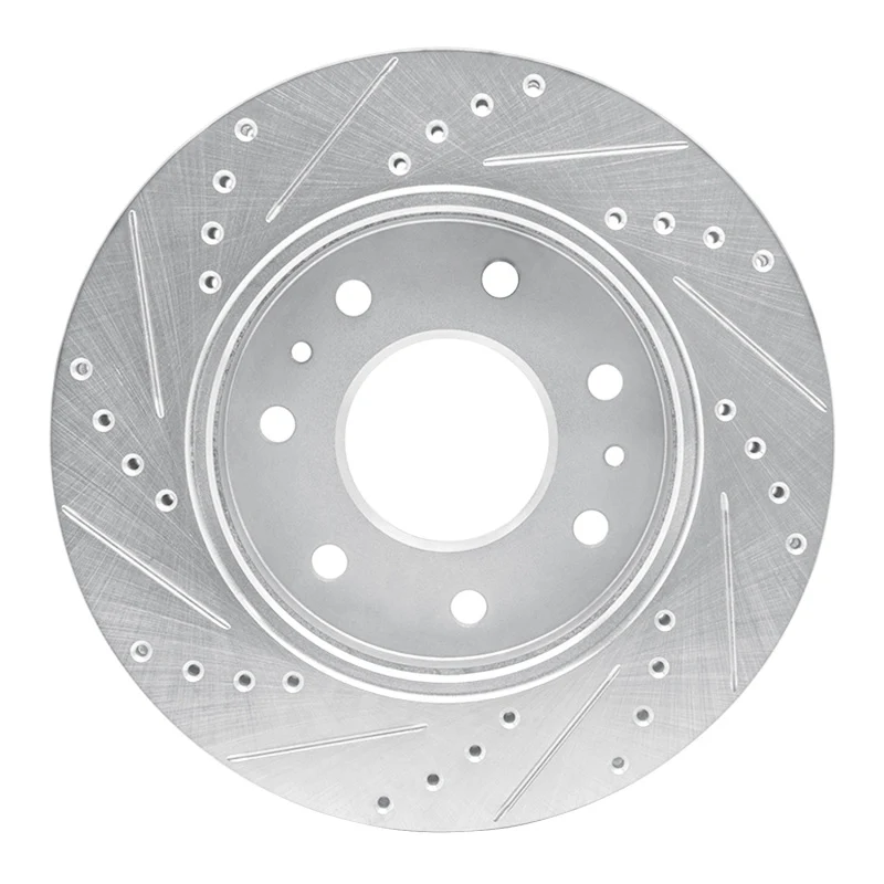 R1 09-09 Ford F-150 4WD Front Right Drilled & Slotted Silver Brake Rotor - Image 5