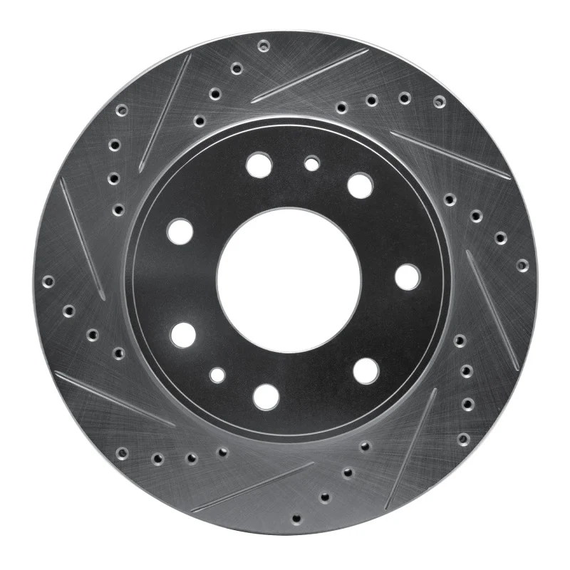 R1 09-09 Ford F-150 RWD Front Left Drilled & Slotted Silver Brake Rotor