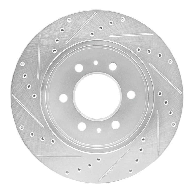 R1 09-09 Ford F-150 RWD Front Right Drilled & Slotted Silver Brake Rotor - Image 2